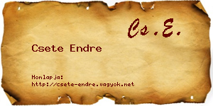 Csete Endre névjegykártya